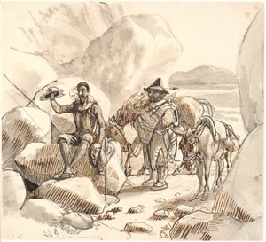 Don Quijote megtanítja Sanchót a lovagok hírnevére és jövőjére alkotó: Wilhelm Marstrand