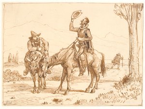 Don Quijote fontolóra veszi a sisakját alkotó: Wilhelm Marstrand