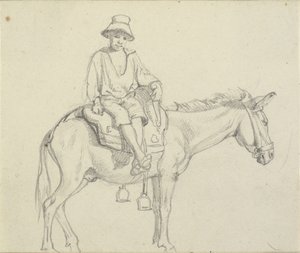 Fiú ül oldalt a szamár alkotó: Wilhelm Marstrand