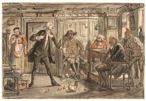Erasmus Montanus vitákat folytat Per Degnnel alkotó: Wilhelm Marstrand