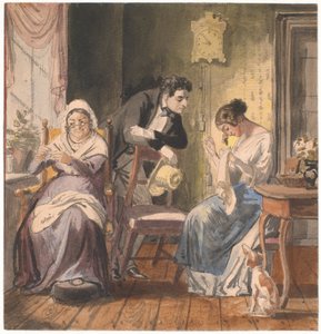 Látogatás (látogatás a mindennapi életből) alkotó: Wilhelm Marstrand