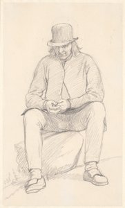 Öreg svéd farmer, ül egy kövön alkotó: Wilhelm Marstrand