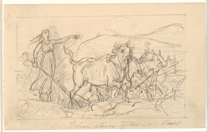 "Gefion a hegyet a tengerbe szántja" alkotó: Wilhelm Marstrand