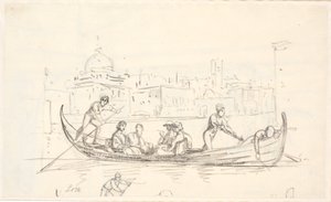 Gondola két evezőssel alkotó: Wilhelm Marstrand