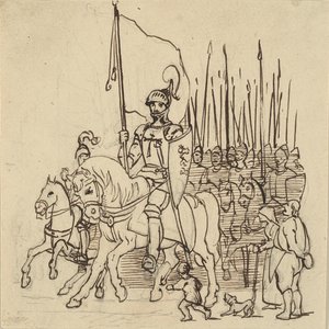 Holger Danske lovasai élén alkotó: Wilhelm Marstrand
