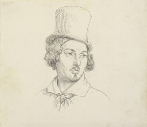 Férfi feje cilinderrel alkotó: Wilhelm Marstrand