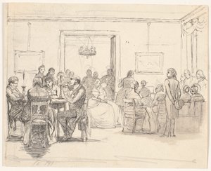 Københavnsk selskabsscene, t.v. kortspillere, t.h. musiceres der   1265269   hu       hungarian Successfully Translated  Original: Udkast til illustration til Skarnbassen Translat: Udkast til illustration til Skarnbassen 1265062 hu hungarian Successfully T alkotó: Wilhelm Marstrand