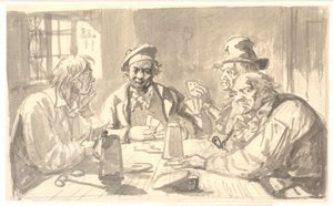 Kártyajáték a kocsma pincéjében alkotó: Wilhelm Marstrand