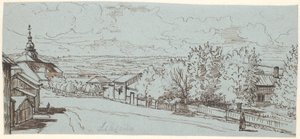 Az országút a dalarne-i Leksand templomhoz alkotó: Wilhelm Marstrand