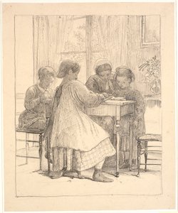 Házi feladat olvasása alkotó: Wilhelm Marstrand