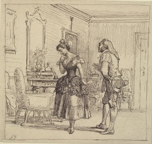 Rosina átadja Figarónak a levelet Almaviva grófnak. (A sevillai borbély)