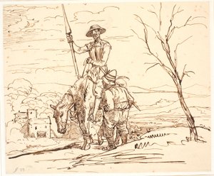 Sancho Panza a kecskék történetét meséli el alkotó: Wilhelm Marstrand