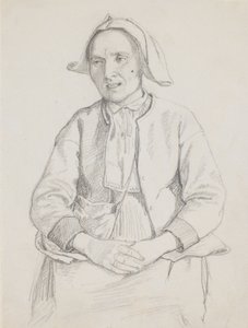 Ülő svéd nő, térddarab alkotó: Wilhelm Marstrand