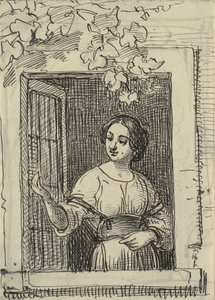 Fiatal lány az ablakban alkotó: Wilhelm Marstrand