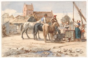 A falun kívüli kútnál alkotó: Wilhelm Marstrand