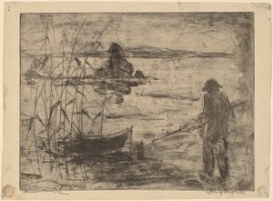 Horgászat a Havel folyón alkotó: Wilhelm Oesterle