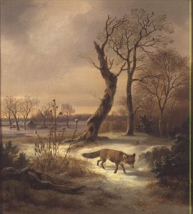 Róka egy téli jelenetben alkotó: Wilhelm Reinhardt