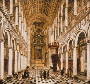 Az antwerpeni jezsuita templom belseje, 1668. alkotó: Wilhelm Schubert van Ehrenberg