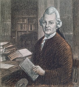 Gotthold Ephraim Lessing (1729-81) portréja, illusztráció a „Simplicissimus” magazinból