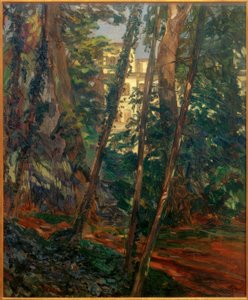 Hemsbach kastély a fák mögött alkotó: Wilhelm Trübner