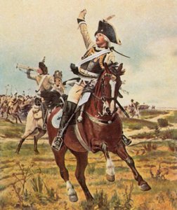 Seydlitz tábornok adja meg a jelet a támadásra Rossbachnál, 1757. november 5. (nagyított színes litográfia) alkotó: Wilhelm Werner Schuch