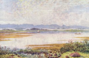 A tóparton, délkeleti irányban (színes litográfia)