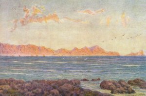 A False Bay déli része, a Hangclip-fokkal (színes litográfia)