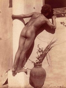 egy ablakon átnéző fiú tanulmánya, 1900 körül