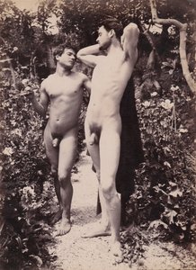 tanulmány két férfi aktról, 1900 körül