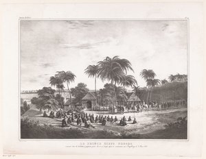 Aankomst van Prins Diepo Black in MagelangLe Prince Diepo Black (cím az objektumon)Atlasz emlékiratok a Jáva-sziget háborújáról 1825-1830 (sorozat címe) alkotó: Wilhelmus van Groenewoud