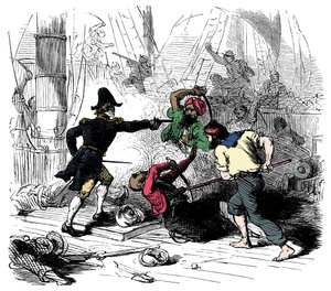 Harc az algériai kalózok ellen Metszet a 