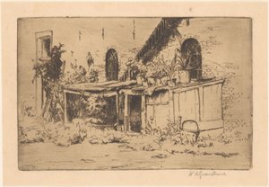 Csirkeól egy kertben Voorburgban alkotó: Willem Adrianus Grondhout (signed by artist)