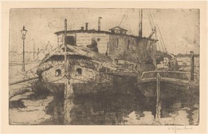Laakhaven Hágában alkotó: Willem Adrianus Grondhout (signed by artist)