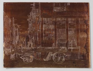 Amszterdam régi városrésze autóval az előtérben alkotó: Willem Adrianus Grondhout (signed by artist)