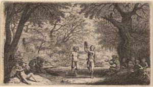 Bacchanal táncoló párral a központban alkotó: Willem Basse