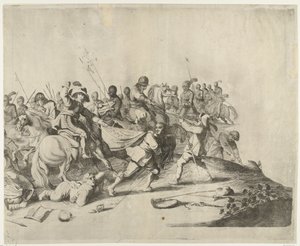 Harc lovasok és gyalogosok között alkotó: Willem Basse