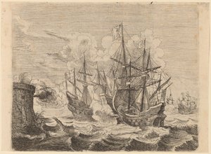 Heemskerck győzelme a spanyol flotta felett Gibraltáron alkotó: Willem Basse