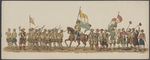 1862-es delfti felvonulás, első és második csoport A delfti Királyi Akadémia negyedik Lustrumja - Ao. 1862 - Costumed Optogt (sorozat címe a tárgyon) alkotó: Willem Bernardus IJzerdraat