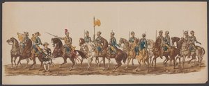 1862-es delfti felvonulás, első csoport A delfti Királyi Akadémia negyedik Lustrumja - Ao. 1862 - Costumed Optogt (sorozat címe a tárgyon) alkotó: Willem Bernardus IJzerdraat