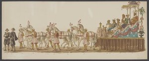 1862. évi delfti felvonulás, hatodik csoport A delfti Királyi Akadémia negyedik Lustrumja - Ao. 1862 - Costumed Optogt (sorozat címe a tárgyon) alkotó: Willem Bernardus IJzerdraat