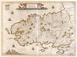Bretagne, a Willem Blaeu által készített "Theatrum Orbis Terrarum, sive Atlas Novus"-ban (Amszterdam). alkotó: Willem Blaeu