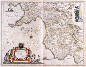 Campania, Olaszország, az amszterdami Willem Blaeu "Theatrum Orbis Terrarum, sive Atlas Novus" című művében. alkotó: Willem Blaeu