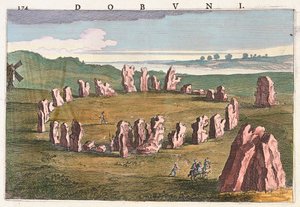 Dobuni kanton, Alchester, a Willem Blaeu által készített "Theatrum Orbis Terrarum, sive Atlas Novus"-ban (Amszterdam). alkotó: Willem Blaeu