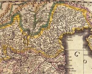 Veneto régió térképe, Olaszország. William Blaeu atlasza (1571-1638) alkotó: Willem Blaeu