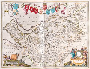 Chester, a Willem Blaeu által készített "Theatrum Orbis Terrarum, sive Atlas Novus"-ban, Amszterdam, Amszterdam alkotó: Willem Blaeu