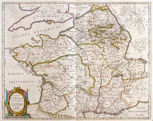 Az ókori Franciaország országai, Willem Blaeu: "Theatrum Orbis Terrarum, sive Atlas Novus", Amszterdam. alkotó: Willem Blaeu