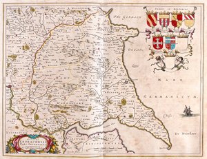 East riding of Yorkshire, a Willem Blaeu által készített "Theatrum Orbis Terrarum, sive Atlas Novus"-ban (Amszterdam). alkotó: Willem Blaeu