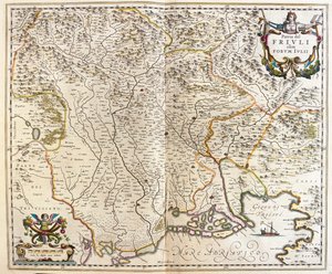 Friuli Venezia Giulia, Olaszország, az amszterdami Willem Blaeu "Theatrum Orbis Terrarum, sive Atlas Novus" című művében. alkotó: Willem Blaeu