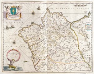 Galícia Spanyolország, Willem Blaeu, Amszterdam, "Theatrum Orbis Terrarum, sive Atlas Novus" című művében. alkotó: Willem Blaeu
