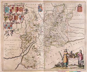 Glouchester, a Willem Blaeu által készített "Theatrum Orbis Terrarum, sive Atlas Novus"-ban, Amszterdam, Amszterdam alkotó: Willem Blaeu
